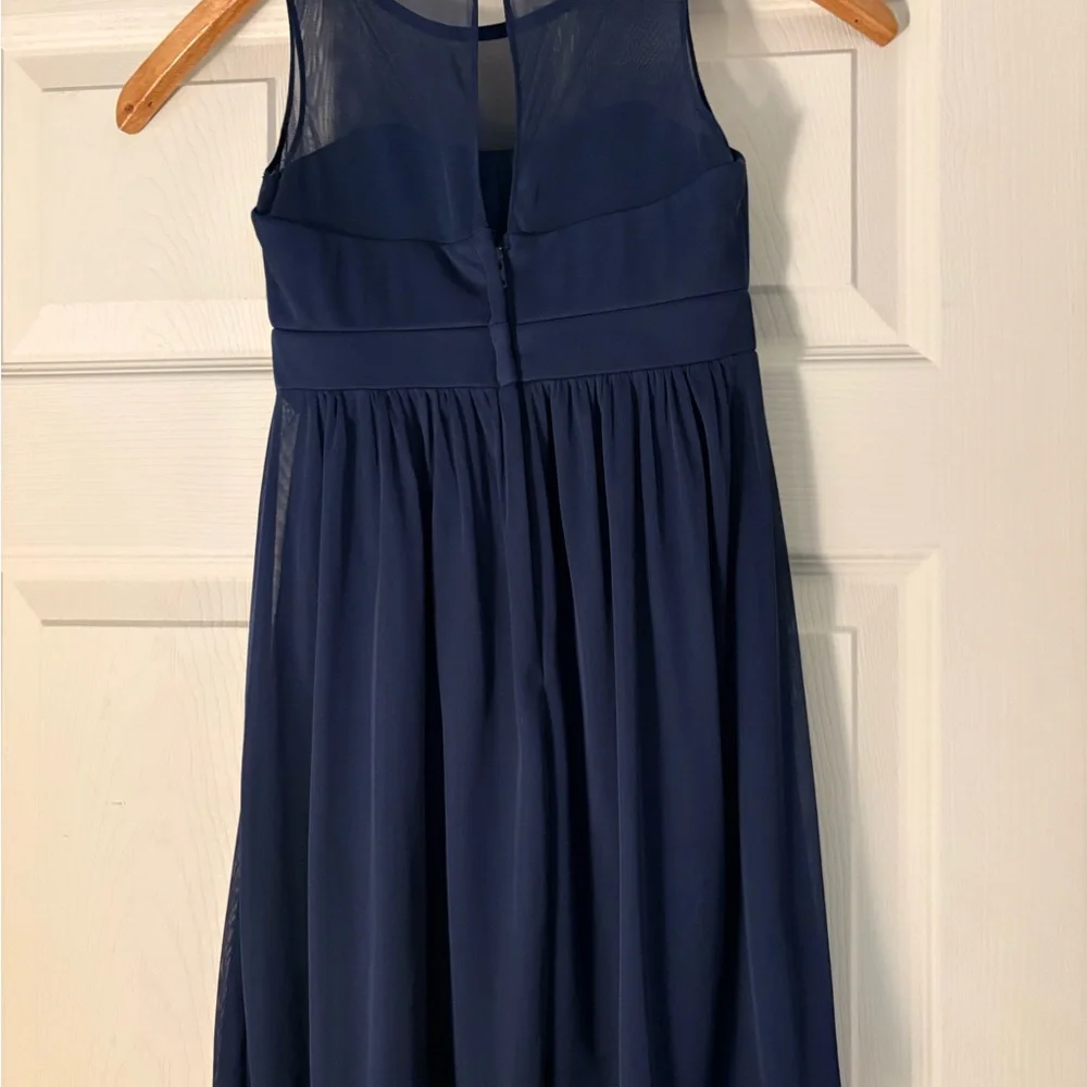 David’s bridal kids girls size 8 marine blue dress JB5995 - Picture 3 of 4